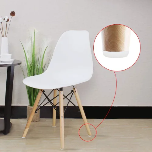 Vista 5 de uxcell Base de plástico blanco Protector de piso Muebles Mesa Silla Sofá Pierna Almohadilla de uñas 19 unids