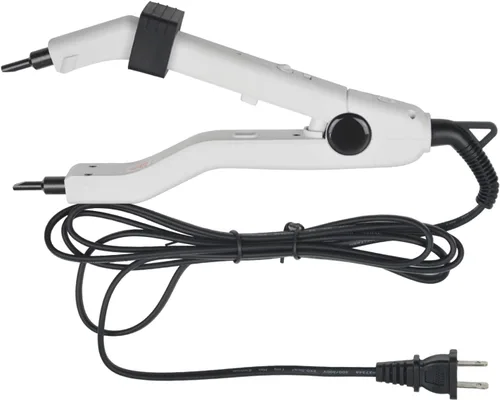 Vista 12 de Kit de herramientas de extensiones de cabello con conector de hierro térmico de fusión, enchufe de EE. UU., 50 unidades de protectores térmicos