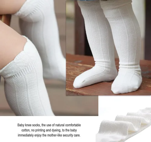 Vista 3 de EPEIUS Calcetines altos hasta la rodilla para bebés y niños pequeños (paquete de 3/5)