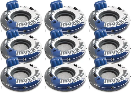 Vista 14 de INTEX 58825EP River Run 1 Salón flotante inflable: respaldo cómodo - portavasos integrados - Asas de agarre duraderas - Cuerda de agarre completa