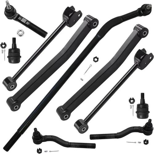 Vista 101 de Detroit Axle - Kit de suspensión delantera de 10 piezas para Jeep 2002-2004