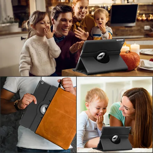 Vista 3 de Samsung 10.2 Estuche - Compatible con tabletas 2021/2020/2019 - Funda giratoria de 360 grados con función de encendido y apagado (Negro)