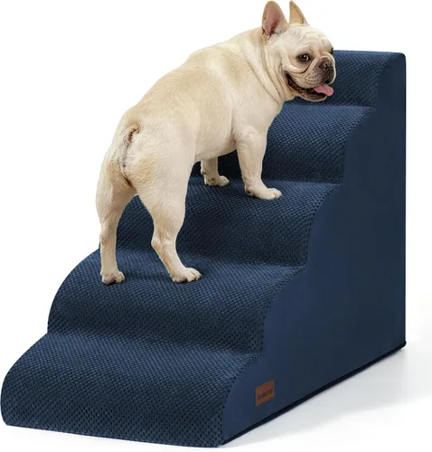 Vista 18 de Aodisman Escaleras para perros pequeños,Rampa para perros de 3 escalones Beige