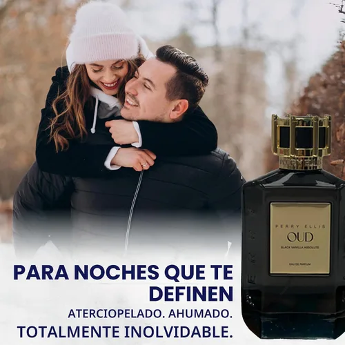 Vista 4 de Perry Ellis OUD Black Vanilla Eau De Parfum Spray de larga duración Perfume para mujeres y hombres, fragancia cálida de vainilla y Oud, aroma