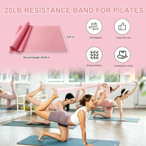 Vista 7 de 45 PCS Bulk Pilates Kit with Ring Ball Bands for Members Students Gift 45 PCS Pink