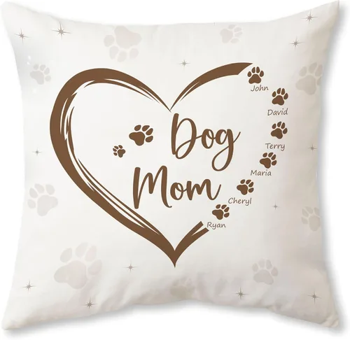 Vista 8 de Hyturtle Personalized Best Mom Pillow with Insert – Custom Gift for Mother from Daughter Son – Inspirational Cushion for Birthday, Christmas, Mom