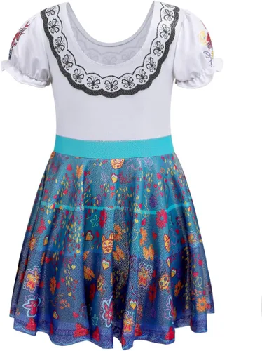 Vista 3 de EQSJIU Ballet Leotard with Tutu Skirt for Girls Dance Gymnastics Toddlers Sparkly Snowflake Party Dress Outfit Kids