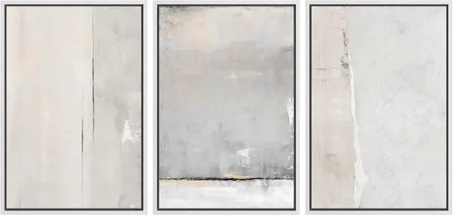 Vista 15 de wall26 Lienzo enmarcado para pared, juego de arte de acuarela pastel, paisaje rural, ilustraciones con formas abstractas, arte moderno, decorativo