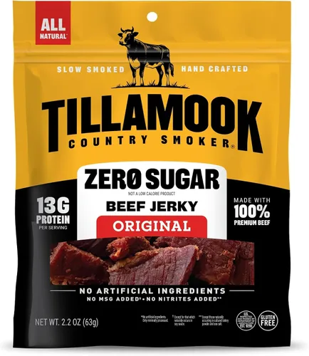 Vista 11 de Tillamook Country Smoker Cecina de res apta para dieta cetogénica sin azúcar, original, 2.2 onzas