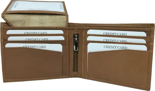 Vista 4 de BMF billetera de cuero genuino bordado color marrón auténtica BMF
