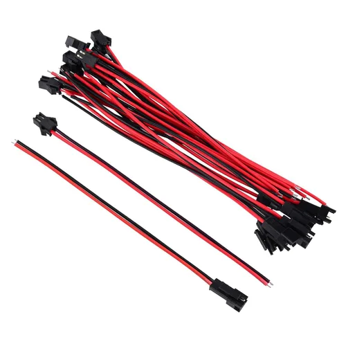 Vista 8 de Adaptador de conector macho y hembra de 22 AWG de 2 pines con cable eléctrico de 5.315 in para luz LED, 20 pares