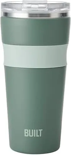 Vista 8 de [Usado] BUILT Vaso Shasta de acero inoxidable con aislamiento al vacío de doble pared de 24 onzas con tapa fácil de limpiar, abatible para abrir