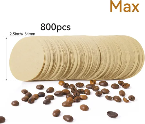Vista 3 de Paquetes de repuesto de filtros de papel Laicky 800 unidades Papel de filtro de café sin blanquear Filtros de papel de café redondos para cafeteras