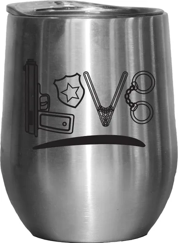 Vista 9 de Love. Taza de regalo de café y té para policías y mujeres, patrulla, sheriffs, detectives, investigadores, policías u oficiales de arresto, vaso