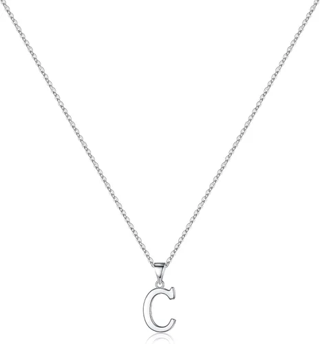 Vista 18 de Turandoss S925 Sterling Silver Initial Necklaces for Women, Dainty Hypoallergenic Letter Initial Pendant S925 Sterling Silver initial Necklace for
