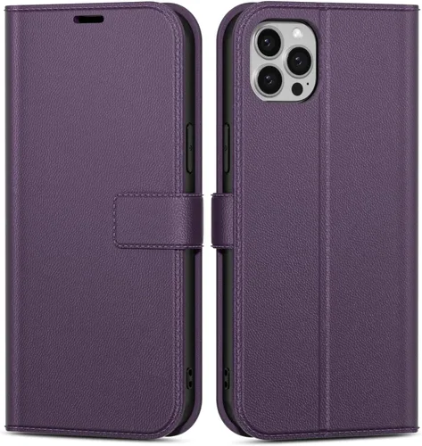 Vista 63 de oakxco Funda tipo cartera para iPhone SE 2022/2020/8/7 con soporte para tarjeta de crédito, funda magnética RFID delgada tipo libro con tapa
