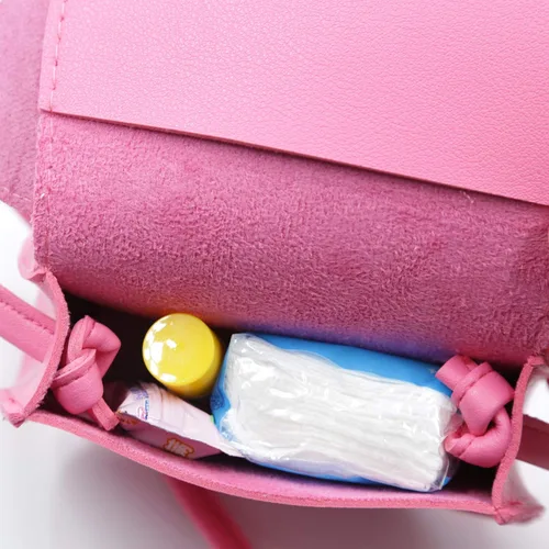 Vista 6 de Ondeam Little Mouse - Bolso cruzado con lazo para la oreja, bolso de hombro de poliuretano para niños y niñas