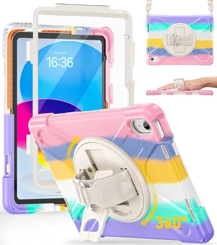 Vista 28 de BRAECN Funda para iPad de 9ª/8ª/7ª Generación, Funda Resistente a Prueba de Golpes con Protector de Pantalla, Soporte para Lápiz, Soporte para Tapa