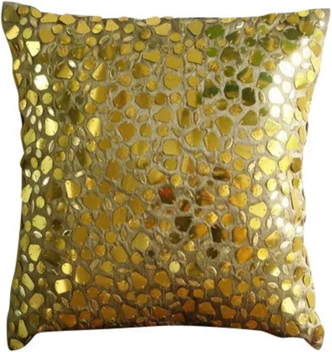 Vista 26 de The HomeCentric Funda de almohada dorada, funda de almohada geométrica moderna, funda de almohada de 12 x 12 pulgadas (11.8 x 11.8 in), funda