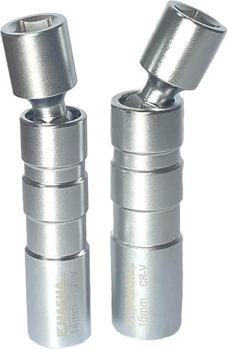 Vista 9 de 3/8 de pulgada de llave giratoria magnética pared delgada 0.551 in bujía enchufe universal junta 12PT (0.551 in)