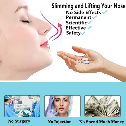 Vista 3 de AMIJEAL Nose Shaper Clip Pain-Free Nose Bridge Straightener Corrector Azul