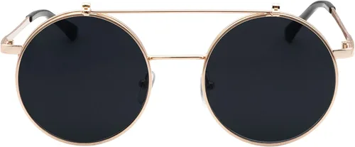 Vista 6 de J&L Glasses Gafas de sol redondas retro abatibles Steampunk