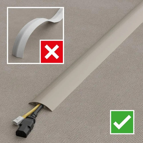 Vista 7 de D-Line – Funda para cable de piso de 6 pies, protector de cable, oculta cables de extensión, protege cables, evita riesgos de caídas, ocultador