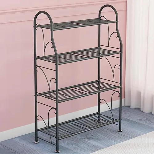 Vista 9 de LIGUOYI Estante para almacenamiento de plantas de interior de 3 niveles y 4 niveles, estante de metal simple y elegante, estante de almacenamiento