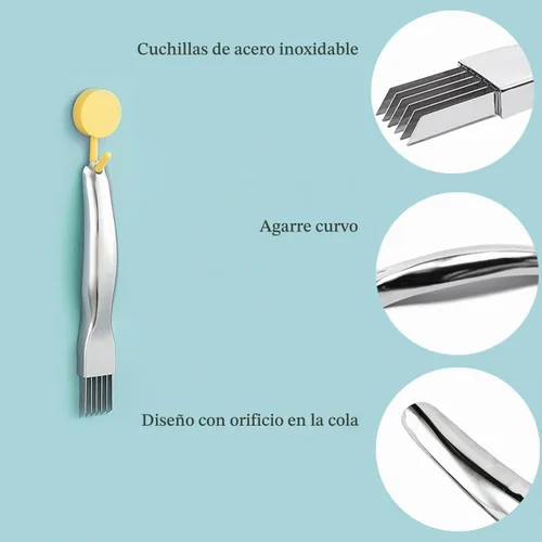 Vista 3 de PCTC Cuchillo de Acero Inoxidable para Cebolla Verde Picada, Utensilio de Cocina para Cortar Verduras y Cebolla, Cuchillo Afilado para Cortar