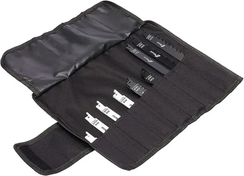 Vista 4 de Amazon Basics Juego de hojas de sierra recíproca de acero al cromo vanadio con bolsa organizadora, compatible con plástico, 32 piezas, blanco y negro