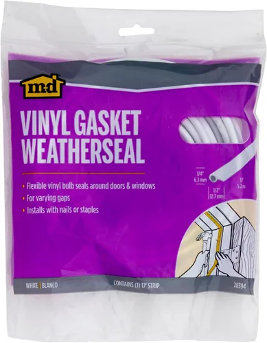 Vista 5 de MD Building Junta de vinilo para puertas y ventanas, color blanco, 17 pies