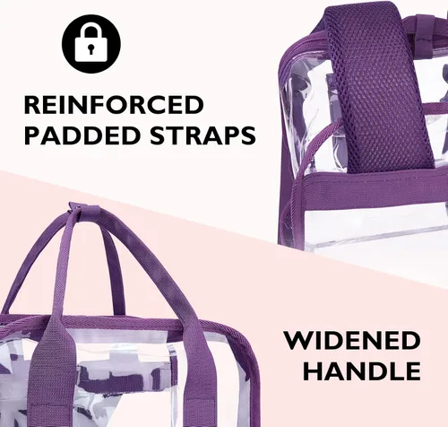 Vista 4 de mommore Mochila transparente resistente y duradera para la escuela, el trabajo