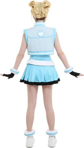Vista 3 de Miccostumes Vestido corto plisado para mujer Miyako Gotokuji Cosplay con accesorios