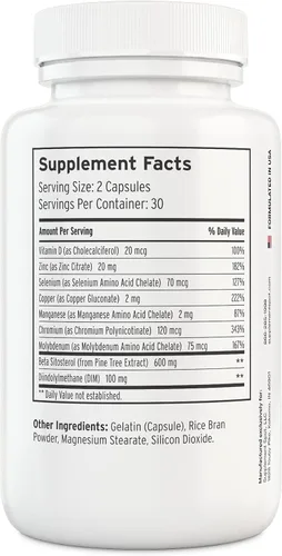 Vista 2 de Suplementos máximos de próstata para hombres – 600 mg de beta-sitosterol y 100 mg DIM por porción – Suplementos de salud para hombre para apoyo