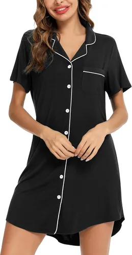 Vista 3 de Leikar Camisón de maternidad para mujer, pijama de lactancia de manga larga