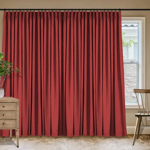 Vista 20 de Frelement Cortinas plisadas de lino de algodón de 100 pulgadas de ancho y 102 pulgadas de largo, cortinas con reducción de ruido para sala