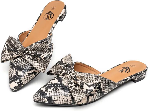 Vista 8 de Trary - Sandalias con lazo y puntera puntiaguda para mujer, modernas, talla 5 B- marrón