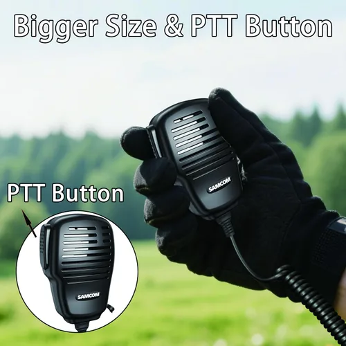 Vista 3 de SAMCOM Micrófono portátil altavoz pesado SCSP05 Micrófono de radio IP67 impermeable Micrófono de altavoz 2 pines con conector de auriculares