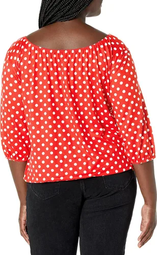 Vista 2 de Star Vixen Top campesino de talla grande con dobladillo elástico para mujer