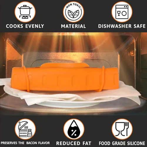 Vista 4 de Bad Boy - Olla de tocino para microondas, olla de tocino crujiente para horno de microondas, utensilios de cocina para microondas para tocino