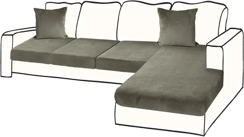Vista 25 de BT.WA Funda de Cojín de Sofá de Terciopelo 1 Pieza Funda de Cojín de Asiento Elástica Funda de Sillón Fundas Separadas de Sofá Seccional Protector