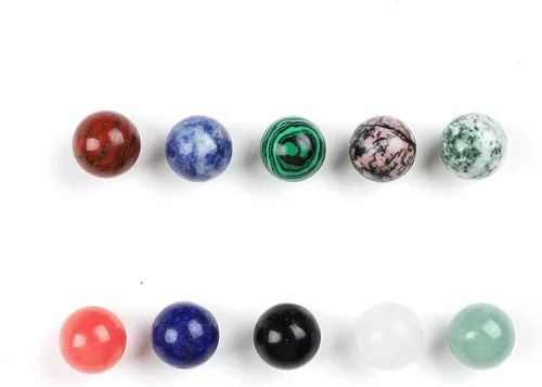 Vista 2 de Juego de 10 piedras curativas en forma de cristales naturales, palma de cristal de 0.8 pulgadas, piedras naturales pulidas, juego de bolsillo