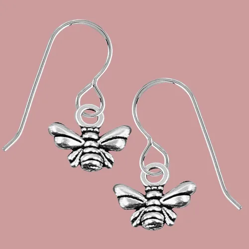 Vista 5 de Honeybee Dangle Earrings Fun Summer Earrings for Women and Girls in Sterling Silver