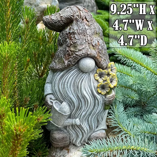 Vista 2 de Mood Lab Gnomo de jardín – Figura de gnomo de llave – Estatua de césped de 9.25 pulgadas – para decoración al aire libre o de la casa