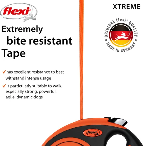 Vista 3 de Flexi Xtreme - Correa retráctil para perros de hasta 15 libras, color naranja y negro, extra pequeña, de 9.8 ft, para perros de hasta 15 libras, 33