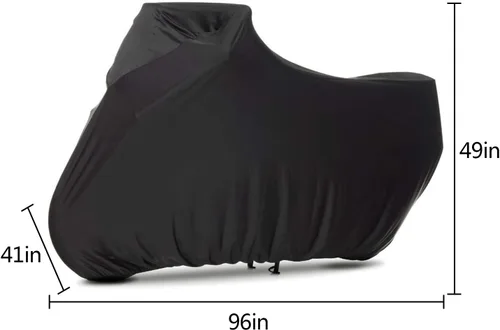Vista 4 de WinPower Funda elástica para motocicleta de interior, a prueba de polvo, para motocicletas, 104 x 41 x 49 pulgadas