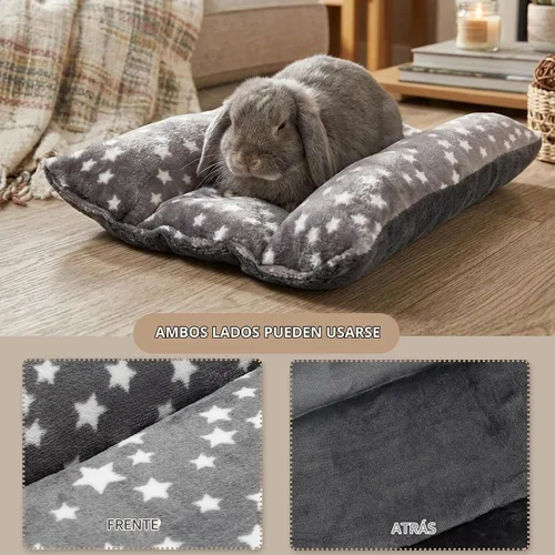 Vista 3 de Cama de conejo, accesorios de jaula de cama cóncava suave para animales pequeños