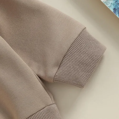 Vista 4 de Conjunto de sudadera de manga larga con cuello redondo y pantalones deportivos para bebés, ropa de invierno para bebé