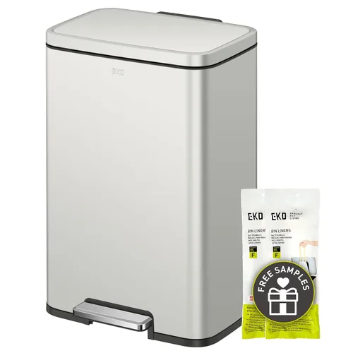 Vista 10 de EKO Madison - Cubo de basura de acero inoxidable cepillado de 1.6 galones o 6 litros, cubo de basura o cubo de reciclaje, forro interior extraíble