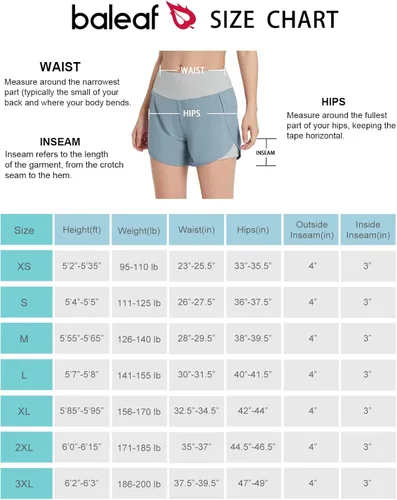 Vista 6 de BALEAF Women's 2 in 1 Running Athletic Shorts with Liner Lightweight Quick-Dry Workout Active Yoga Shorts with Pockets